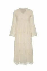 MIKA Natural Maxi Dress | Boho Peasant Style | Femstylo - Femstylo