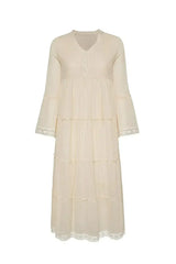 MIKA Natural Maxi Dress | Boho Peasant Style | Femstylo - Femstylo