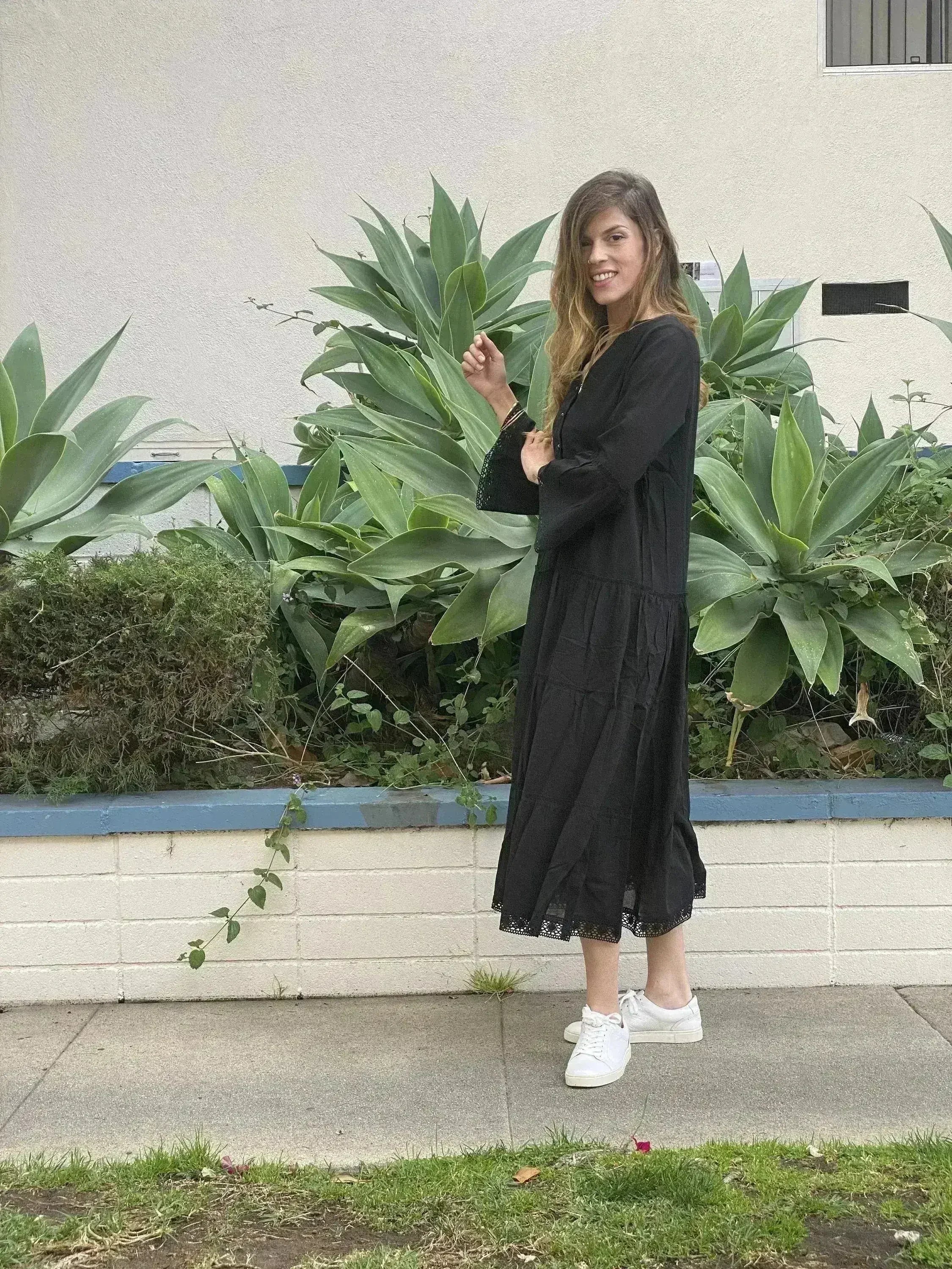MIKA Black Maxi Dress | Boho Peasant Style | Femstylo - Femstylo