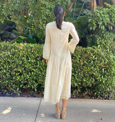 MIKA Natural Maxi Dress | Boho Peasant Style | Femstylo - Femstylo