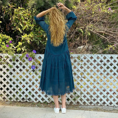 MIKA Natural Maxi Dress | Boho Peasant Style | Femstylo - Femstylo