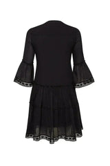 MIKA Black Mini Dress | Boho Peasant Style | Femstylo - Femstylo
