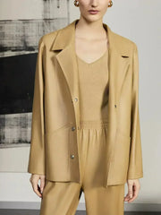 Double Breasted Leather Jacket - Femstylo