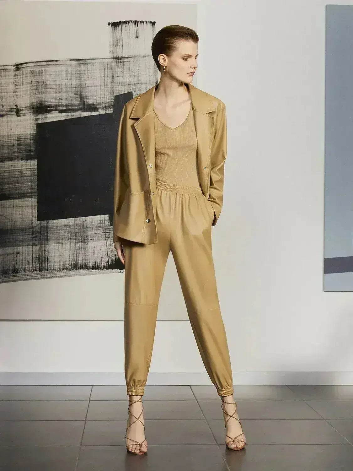 Double Breasted Leather Jacket - Femstylo