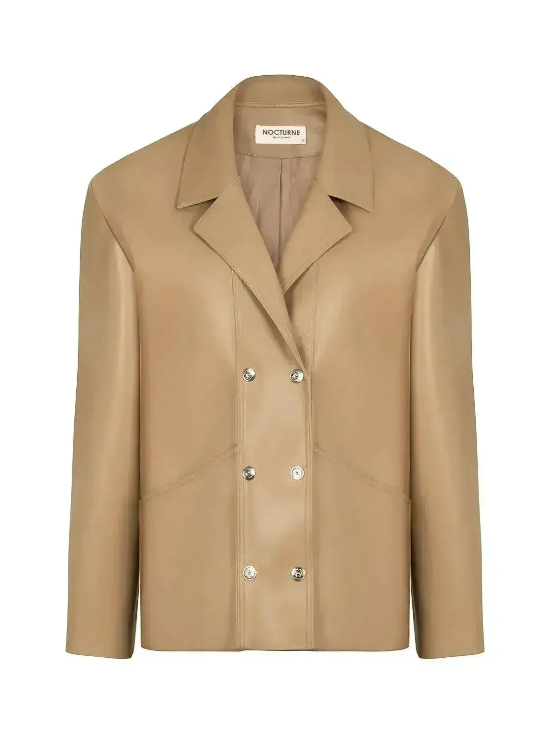 Double Breasted Leather Jacket - Femstylo