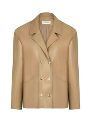 Double Breasted Leather Jacket - Femstylo