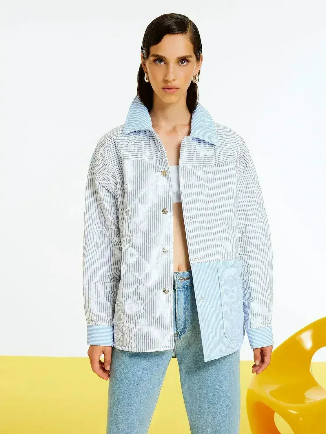 Quilted Oversized Shirt Jacket - Femstylo