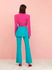 Color Block Double Breasted Jacket - Femstylo