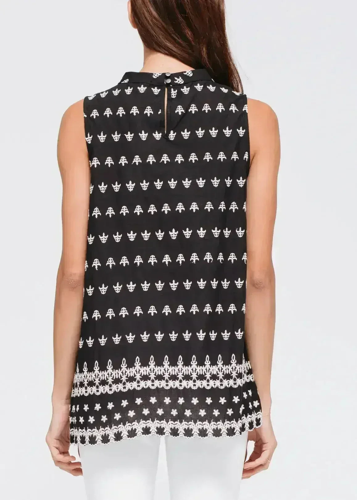 Women's Sleeveless Crochet Trim Top - Femstylo