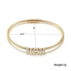 "Mom" Pave Bracelet - Hypoallergenic 316L Stainless Steel Jewelry - Femstylo