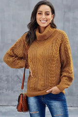 New Yellow Chunky Turtleneck Winter Sweater - Femstylo