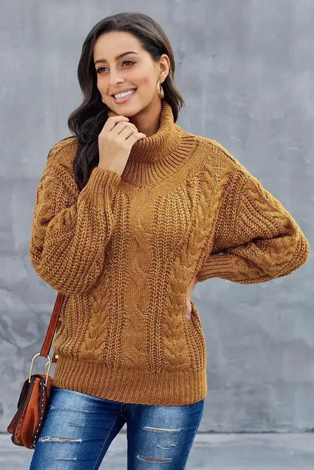 New Yellow Chunky Turtleneck Winter Sweater - Femstylo