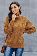 New Yellow Chunky Turtleneck Winter Sweater - Femstylo