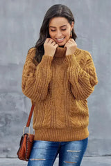 New Yellow Chunky Turtleneck Winter Sweater - Femstylo