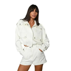 A Short Coat Shorts Suit Women Set - Femstylo
