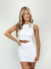 Women's Bare Midriff Slim Fit Vest Ultra Short Two-piece Suit - Femstylo