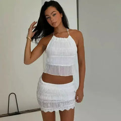 Women's Spring And Summer Backless Pleated Stripe Fabric Personalized - Femstylo