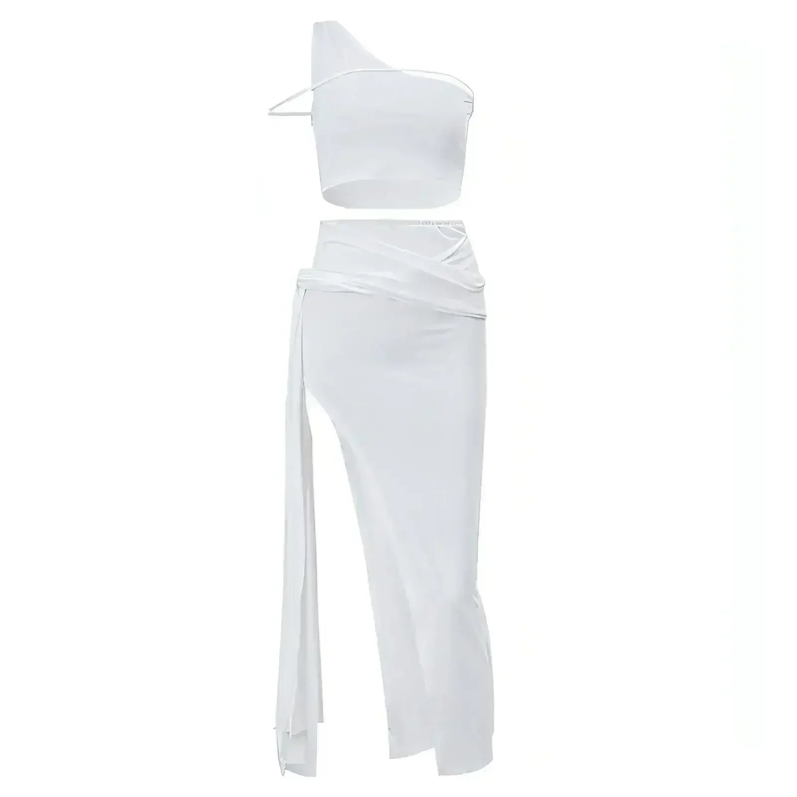 Women's Off-the-shoulder Navel High Slit Suit Set - Femstylo