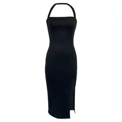 Women's Elegant Backless Halter Dress - Femstylo