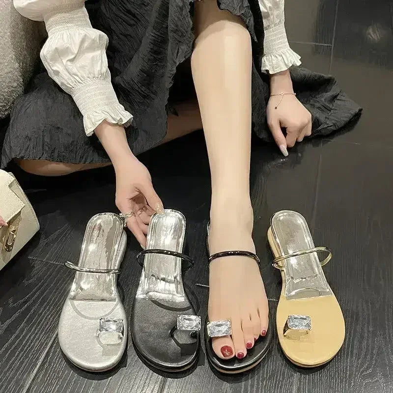 Rhinestone Beach Flip Flops - Glam Sandals | Femstylo - Femstylo