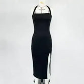 Women's Elegant Backless Halter Dress - Femstylo