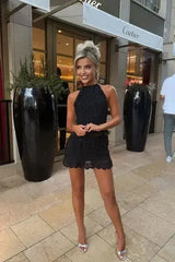 Women's Spring And Summer Backless Pleated Stripe Fabric Personalized - Femstylo