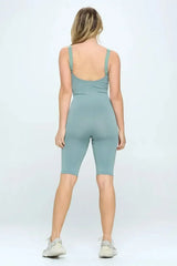 Seamless Ribbed knit Romper Jumpsuit Set - Femstylo