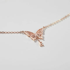 Custom Letter Necklace, Initial Jewelry, Initial Butterfly Necklace - Femstylo