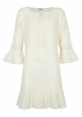 Paradiso Lace Trim Tunic Dress | Cotton Gauze | Femstylo - Femstylo