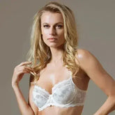 Lauma Pearly Shadow Semi Sheer Full Figure Polka Dot Lace Bra - Femstylo