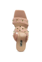 Fischer Stud Embellished Block Heel Sandals - Femstylo