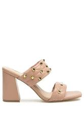 Fischer Stud Embellished Block Heel Sandals - Femstylo
