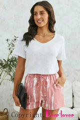Tie Dye Drawstring Shorts | Boho Chic Summer Shorts | Polyester - Femstylo