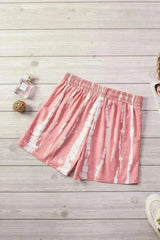 Tie Dye Drawstring Shorts | Boho Chic Summer Shorts | Polyester - Femstylo