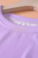 Purple Blue Color Block Tie Dye Pullover Sweatshirt - Femstylo