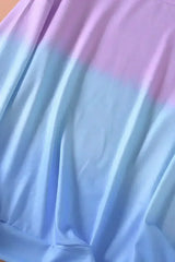 Purple Blue Color Block Tie Dye Pullover Sweatshirt - Femstylo