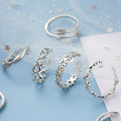 12pcs Adjustable Toe Rings For Women Girls Simple Beach Open Toe Set Cute Heart Feather Summer Toe Foot Jewelry