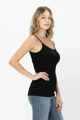 Basic Solid Shapewear Camisole – Soft Spaghetti Strap Tank Top for Women - Femstylo