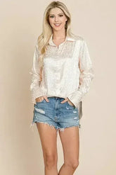 Casual Animal Print Satin Button up Shirts Blouse | Femstylo - Femstylo