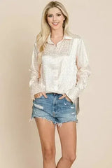 Casual Animal Print Satin Button up Shirts Blouse | Femstylo - Femstylo