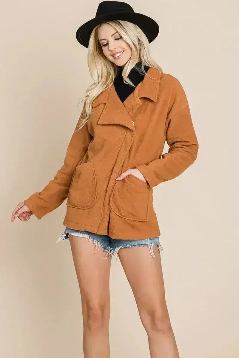 Fleece Jacket Lapel Lightweight Warm Sherpa - Femstylo