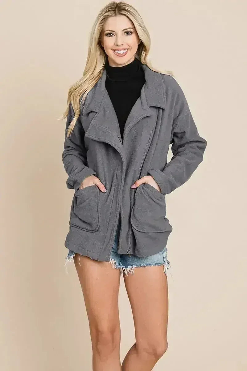 Fleece Jacket Lapel Lightweight Warm Sherpa - Femstylo