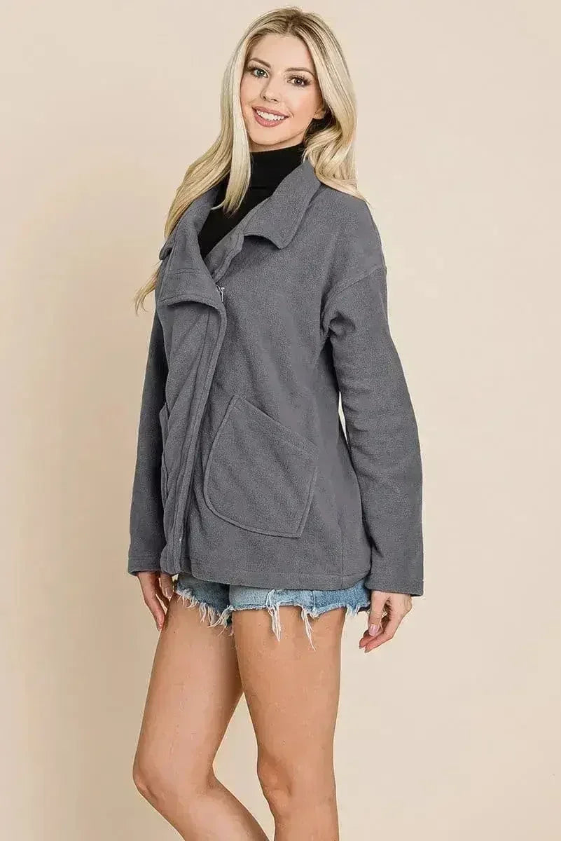 Fleece Jacket Lapel Lightweight Warm Sherpa - Femstylo
