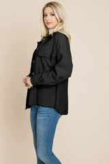Fleece Jacket Lapel Button up Sherpa Coat - Femstylo