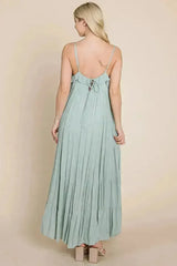 Tiered Tie Strap Cami Maxi Dress - Femstylo