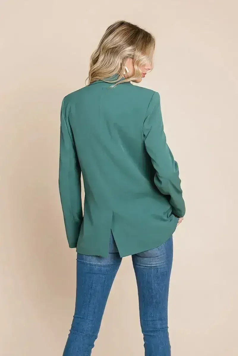 Double Breasted Lapel Collar Jacket Blazer - Femstylo