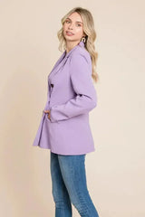 Double Breasted Lapel Collar Jacket Blazer - Femstylo