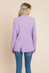 Double Breasted Lapel Collar Jacket Blazer - Femstylo