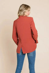 Double Breasted Lapel Collar Jacket Blazer - Femstylo