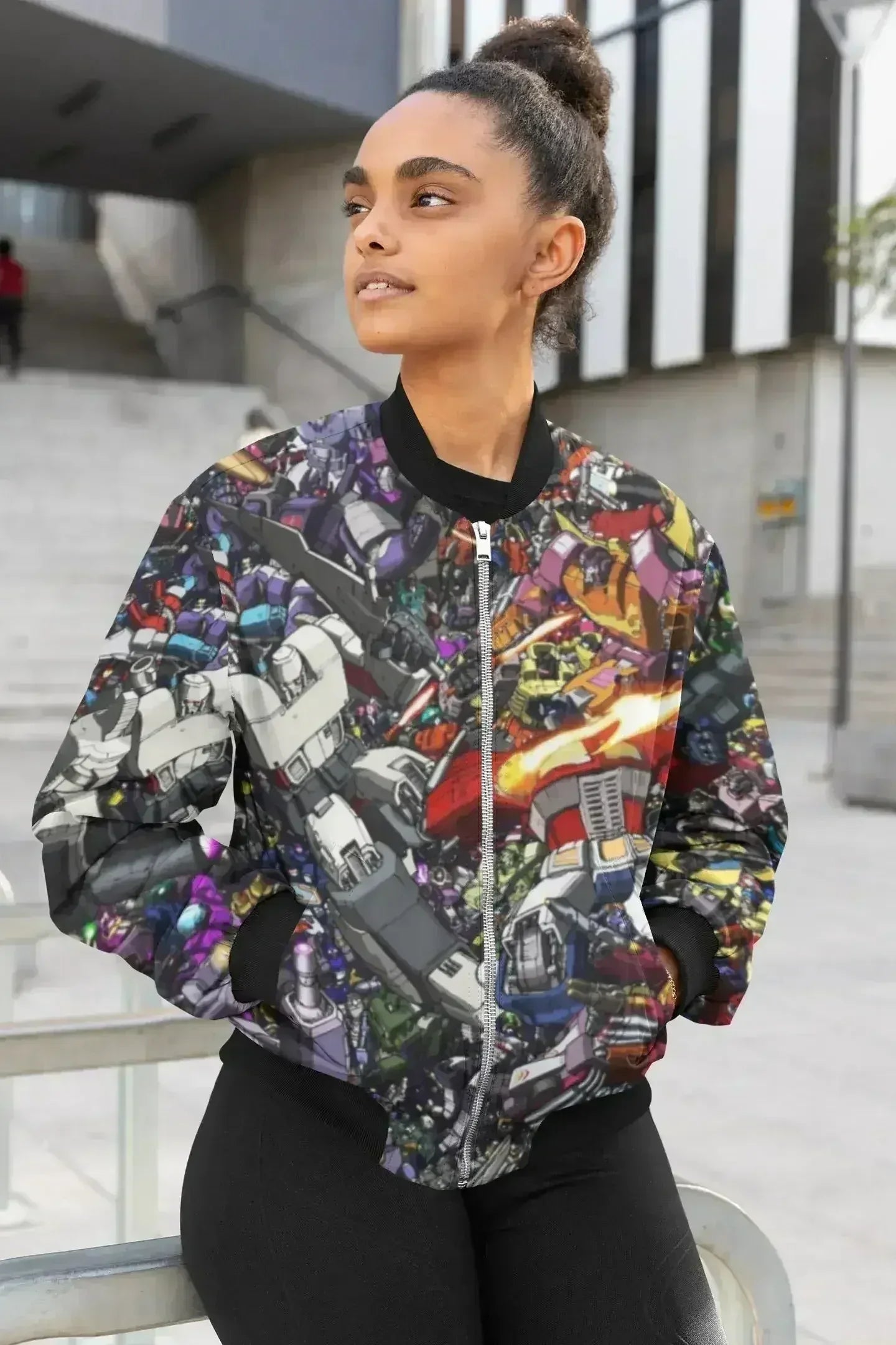 Abstract Adventure Female Bomber Jacket - Femstylo